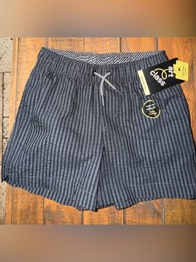 art class Kids Dark Gray & Black Striped Swim Trunks